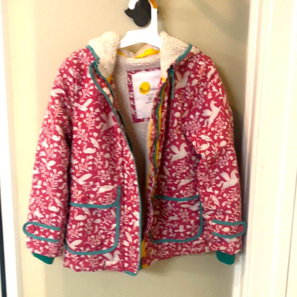 Mini Boden Sherpa lined anorak Coat size 6/7